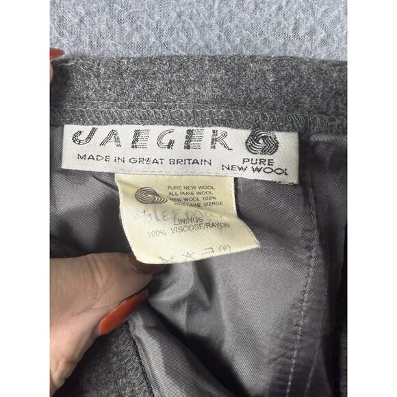 VTG JAEGER DARK GRAY PURE NEW WOOL Pockets STRAIGHT/PENCIL SKIRT Sz XL - Picture 5 of 7
